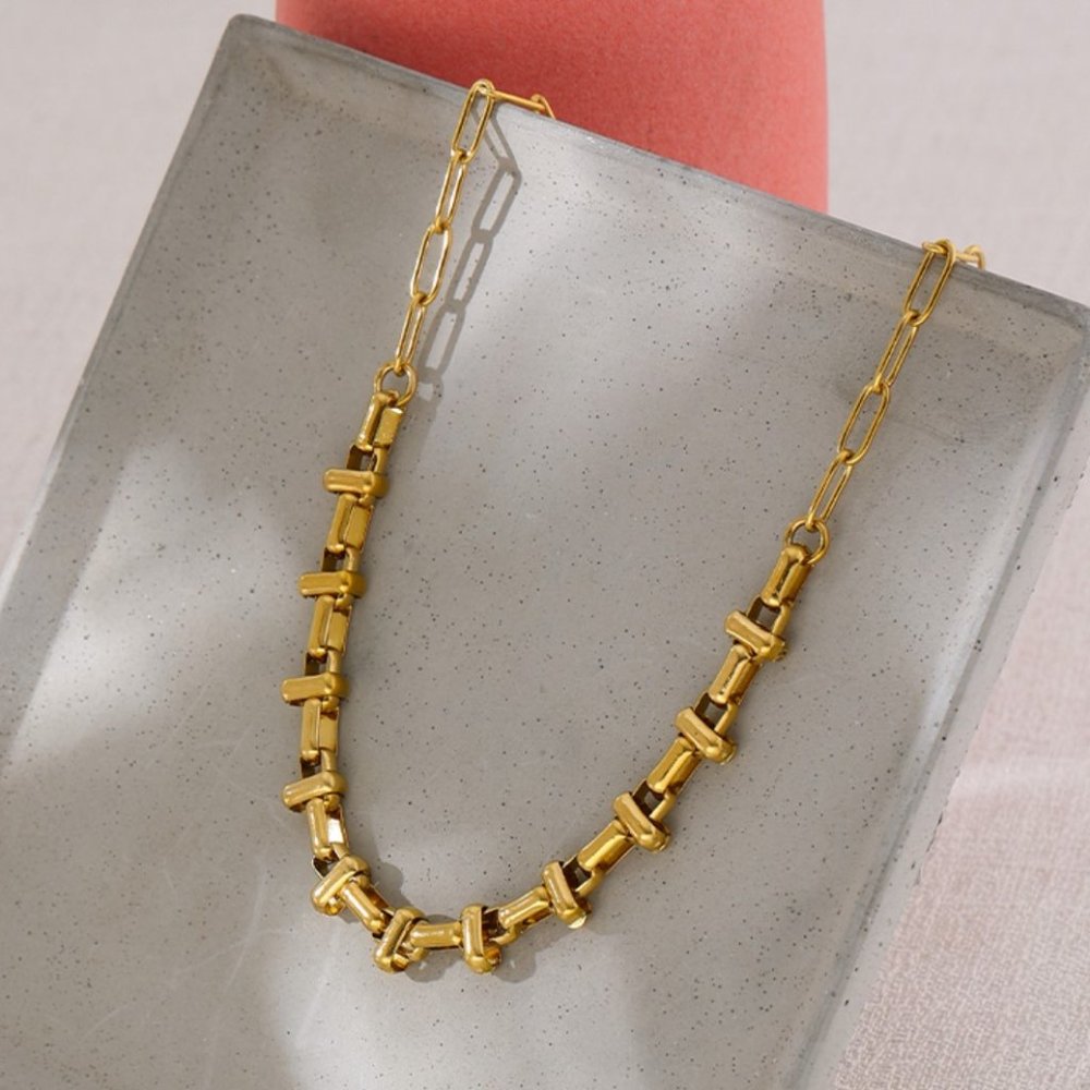 Sale!! Metal 18K Short Chain Choker Necklace
